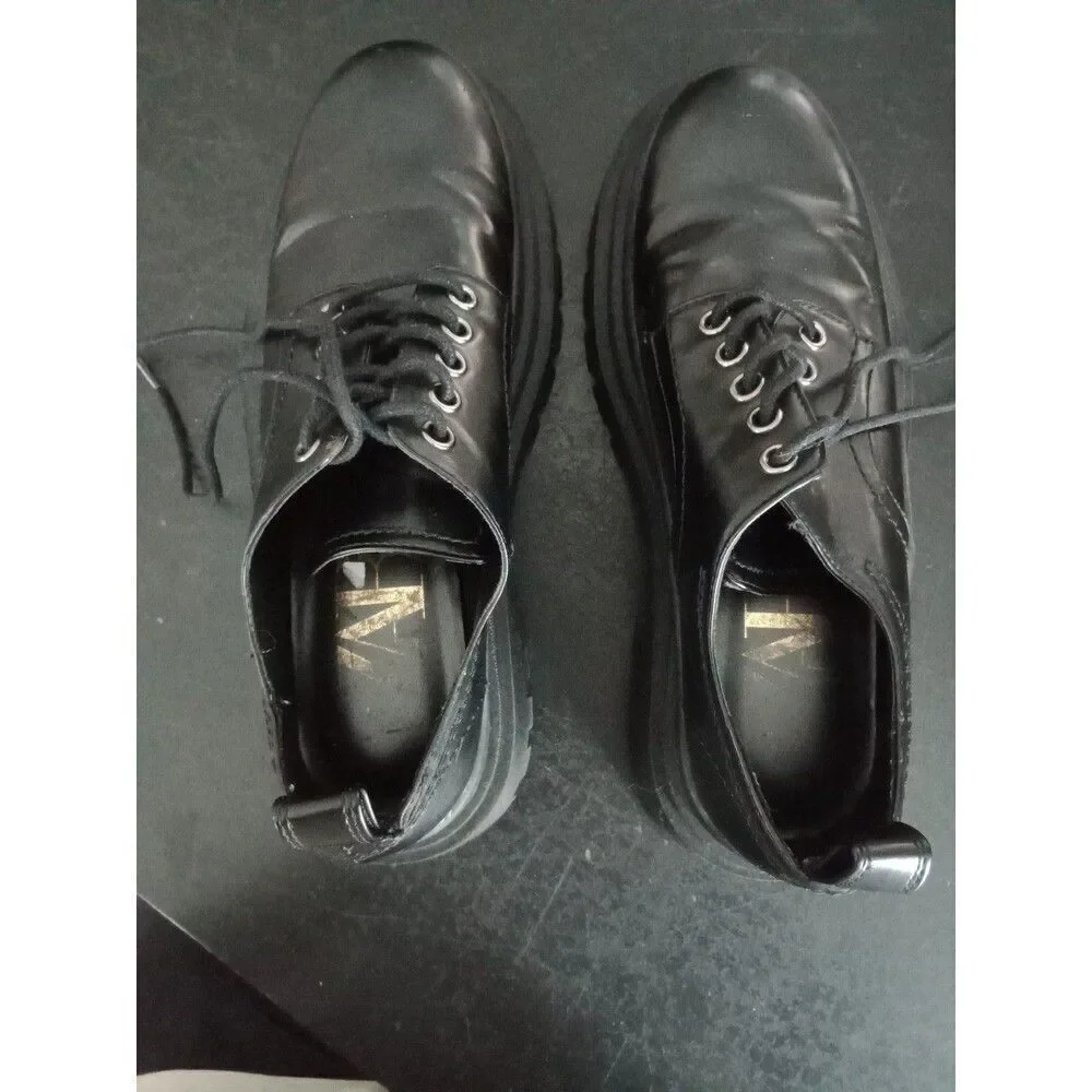 Zara Black Platform Lace-Up Oxfords